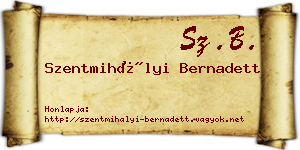 Szentmihályi Bernadett névjegykártya