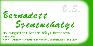 bernadett szentmihalyi business card